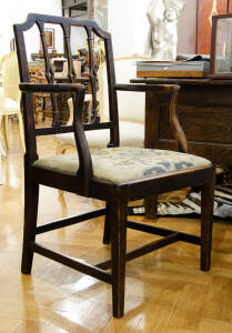 Late 18th century Irish walnut carver chair with tapestry seat,&nbsp;&nbsp;