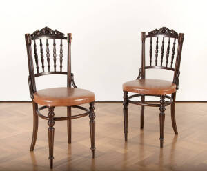 A set of eight unusual bentwood dining chairs, Continental 19th century