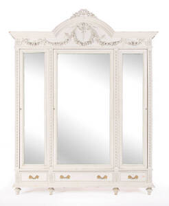 A cream painted wardrobe, French circa 1900