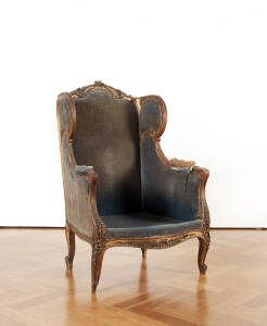 A Louis XV style gilt and carved wing back bergere, French 19th century