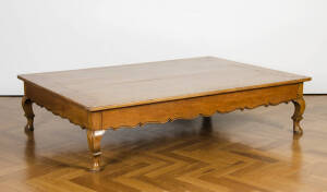 French cherrywood coffee table & matching 1 drawer lamp table. Both peg jointed with cabriole legs. 170 x 120 x 40cm