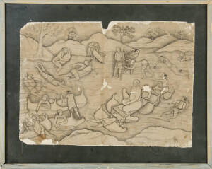 A Leonard French "Genesis' Folio of prints and a 19th century Chinese watercolour 29 x 40cm
