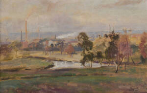 Australian school oil on board landscape signed lower right C.Reynolds. 45 x 29cm