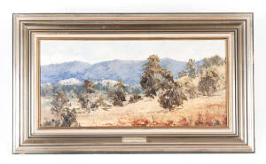 JOHN COLIN ANGUS (1907-2002): "Tatong, Strathbogie Ranges" oil on board, signed lower right. 27 x 59cm