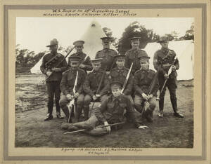 AUSTRALIAN LIGHT HORSE: Impressive assortment of mainly group photographs some with captions dating from1903 to WW1. Includes one carte de visite military portrait.