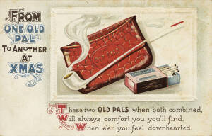 COMIC POSTCARDS: Collection in album, noted Smoking related (64); coal (35), cycling (11) & crime (36). Fair/VG.&nbsp;