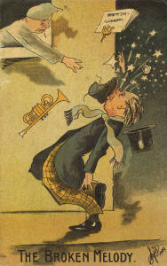 COMIC POSTCARDS: Collection in album, noted Music related (72) & Mosquitoes (5). Fair/VG.&nbsp;