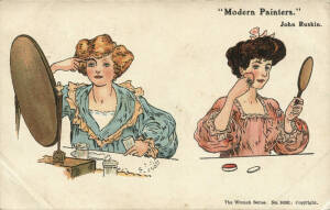 COMIC POSTCARDS: Collection including celebrities, noted Charlie Chaplin (9), Jack Hobbs, Mae West, Betty Grable, Lady Godiva; Swinging 60s; Cosmetics. Fair/VG.