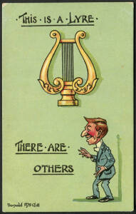 COMIC POSTCARDS: Collection comprising early Donald McGill (52); plus WW1 French comic postcards from the collection of Ronnie Barker (10). Fair/VG.