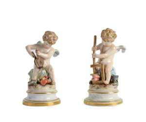 A pair of Meissen figures of cupid, late 19th century