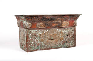 A Tibetan repousse copper lotus throne, 19th century