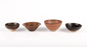 Four various Chinese Jizhou type stoneware bowls, Song Dynasty and later, 11 to 13cm diameter