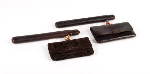 Two Japanese lacquer pipe cases, Meiji Period circa 1900