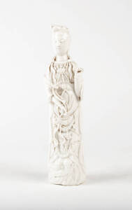A Blanc-de-Chine porcelain figure of standing Guanyin, 25cm high&nbsp;