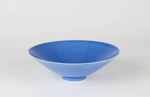 A Chinese pale blue glaze conical bowl, 20th century