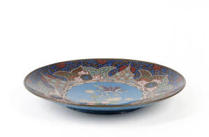 A Chinese cloisonne circular dish, 30cm diameter