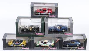 DETAIL CARS: 1:43 group of Ferrari model cars including Ferrari 456 GT (191) - Dark Red; and, Ferrari 348 TB (120) – Red; and, Ferrari F 355 Spyder (294) – Yellow. All mint in original perspex display cases. (18 items)