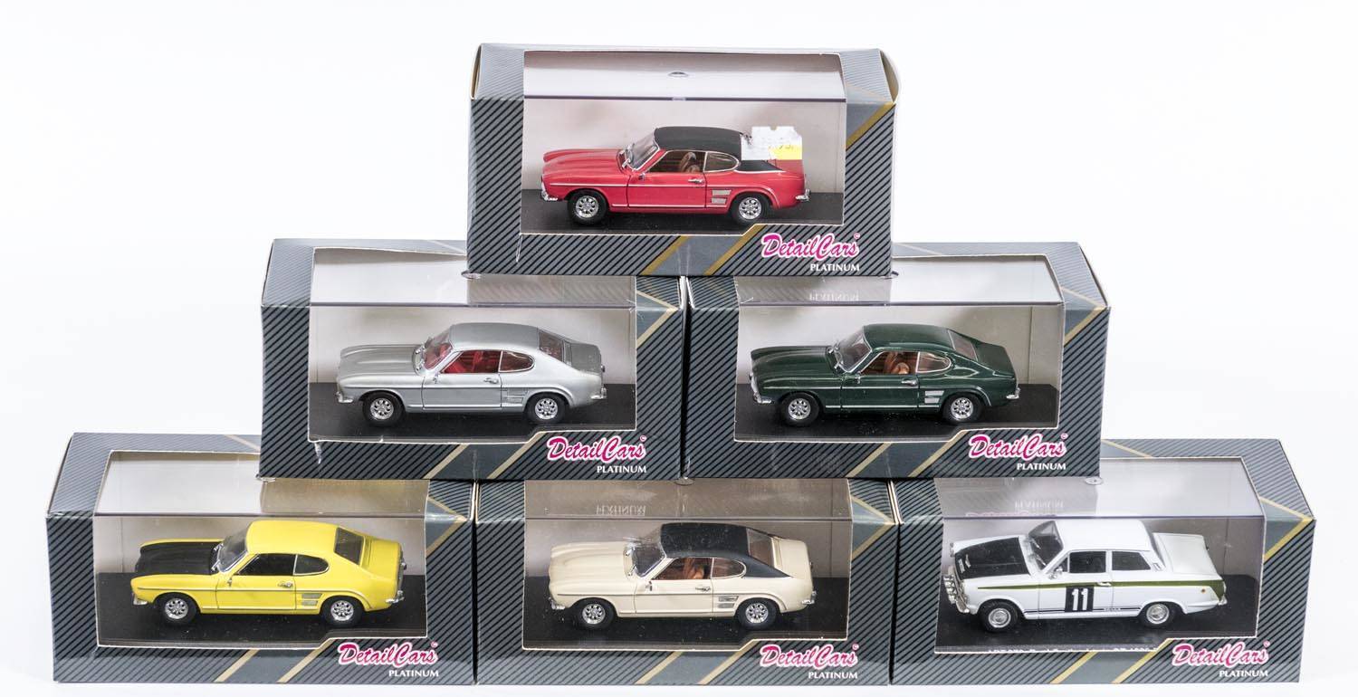 DETAIL CARS: 1:43 group of Ford model cars including Ford Capri 2600 GT  (305) - Red;