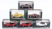 DETAIL CARS: 1:43 group of model cars including Lamborghini Diablo Roadster (112) - Yellow; and, Nissan 300 ZX Soft Top (162) &ndash; Blue; and, Jaguar XJ 220 (170) &ndash; Silver. All mint in original perspex display cases. (24 items)
