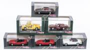 DETAIL CARS: 1:43 group of model cars including Lamborghini Diablo Roadster (112) - Yellow; and, Nissan 300 ZX Soft Top (162) – Blue; and, Jaguar XJ 220 (170) – Silver. All mint in original perspex display cases. (24 items)