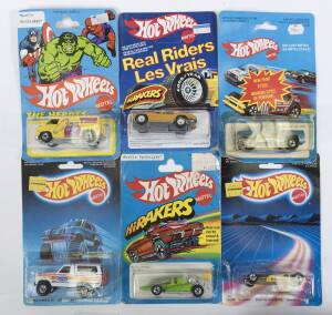HOTWHEELS: Group of different Vintage 1980s model cars including ‘Speed Demons’ Double Demon (2057); and, ‘The Heroes’ Thor (2880); and, ‘HiRakers’ Split Window ‘63 (1136). All mint and unopened on original cardboard blister packs. (30 items)