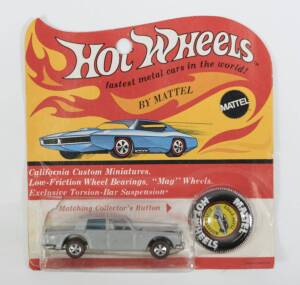 HOTWHEELS: 1969 Redline Rolls-Royce Silver Shadow (6276) – Enamel Grey with White Interior. Mint car but slightly peeled original flame blister pack.