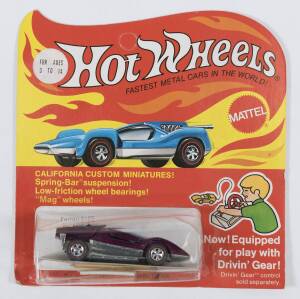 HOTWHEELS: 1972 Redline Ferrari 512S (6021) – Spectral Flame Magenta. This model was part of the years where there were low sales and a drastic reduction in new casting. In 1972 there were only 7 new casting made. This mode is mint and unopened in origina