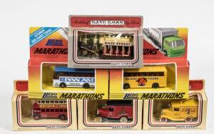 LLEDO: Group of model cars including Horse Drawn Carriage (3) – Coca Cola; and, Model T Van (13) – Festival Gardens; and, Horse Drawn Bus (4) – Lipton Tea. All mint in original cardboard packaging. (100 items approx.)