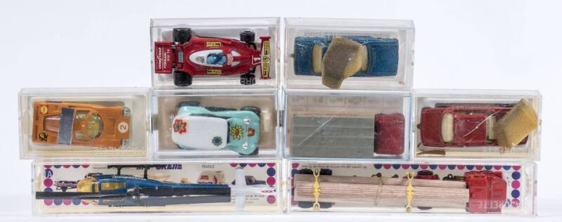MAJORETTE: Group of model cars and other vehicles Including Bertone-Camargue (221) – Red; and, Dinghy Convoy (343) – Multi Colored; and, Semi-Citrene (364) – Shell. All mint in original perspex cases. (24 items)