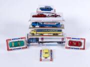 MAJORETTE: Group of model cars including Fourgon Police Van (279); and, Hors-Bord (314); and, Western Train + Wagon (315). All mint in original bubble packs. (48 items)