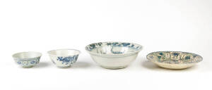 Four Chinese blue and white porcelain bowls