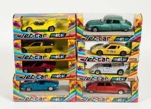 NOREV; 1960s group of model cars including Presidential Citroen SM (838) - Grey; and, Fiat X 1/9 Abarth (847) &ndash; Red; and, Chevron B23 (834) &ndash; Blue. All mint in original multi coloured windowed boxes. (25 items)