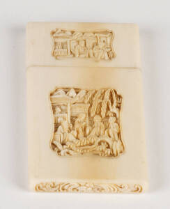 A Cantonese carved ivory card case, Qing Dynasty 19th century 9 x 5cm