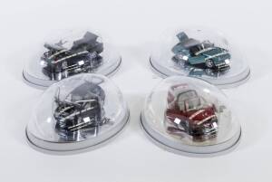 SCHABAK MODELS: 1:43 group of model cars including Porsche Carrera 2 Cabrio (1110) - Turquoise; and, VW Polo (1003) – Blue; and, Mercedes SL 500 (1250) – Black. All mint in original dome perspex display cases. (4 items)