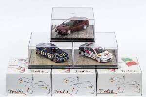 TROFEU: 1:43 group of model cars including Alpine Renault A110 1600 S 'Berlinetta' (802W) - White with Red Stripe; and, Sunaru Impreza WRC 99  (1115) – Burns / Reid 1st Australia 99; and, Toyota Celica GT-Four Ponce (710) – 1997 Monte Carlo. All mint in o