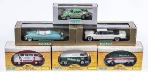 VITESSE: 1:43 group of model cars including Peugeot 106 XSI (L051) – Tour De Corse GR.A; and, Renault Twingo (L087) - Police; and, Citroen 2CV 1953 Soft Top (521.2) – Grey. All mint in original perspex display cases. (35 items)