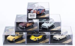 VITESSE: 1:43 group of Renault model cars including 1995 Renault Laguna (L136A) – Alain Menu #2; and, 1968 Renault R4 Export (L135B) – Dark Green ; and, Renault Espace (V079C) – Metallic Pearl Grey. All mint in original perspex display cases. (24 items)