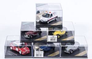VITESSE: 1:43 group of Citroen model cars including 1998 Citroen Berlingo (V98084) &ndash; Citroen Assistance; and, 1954 Citroen Traction 11B (V98138) &ndash; Dark Blue; and, 1983 Citroen 2CV (L205) &ndash; White and Blue. All mint in original perspex display cases. (11 it