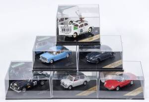 VITESSE: 1:43 group of model cars including Volkswagen Marrakech (L131) – Blue; and, 1971 Le Mans Chevrolet Corvette (L116) – Ecurie Leopard; and, 1966 MG 1100 (VCC99068) – Colorado Red. All mint in original perspex display cases. (65 items approx.)