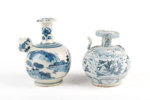 Two blue and white Kendi