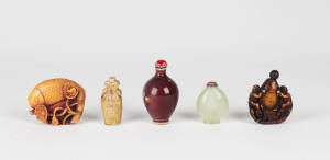 Five various Chinese snuff bottles