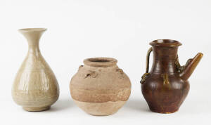 A celadon glazed bottle vase