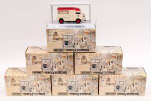 MATCHBOX: Taste of France series complete 1-6 set and extras including 1947 Citroen type 'H' Van 'Evian' (YTF1); and; Citroen type 'H' Van 'Martell' (YTF2); and, 1947 Citroen type 'H' Van 'Yoplait' (YTF3), all mint in original cardboard packaging; togethe