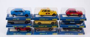 SOLIDO: 1:43 Group of Model Cars including Jeep Willys; And, Renault 14; And, Peugeot ZS. All mint in original packaging. (24 items)