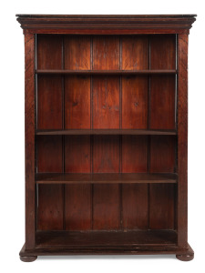 An open face adjustable bookcase, Australian cedar and pine