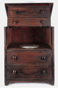 A rustic commode bedside cabinet, stained pine with nice crackled finish, 19th century73cm high, 65cm wide, 47cm deep - 2