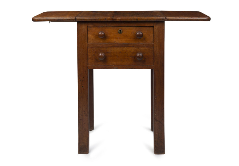 A bookpress drop-side table, cedar and pine, mid 19th century