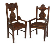 Two Australian Arts and Crafts carver chairs, jarrah and cedar, West Australian origin, circa 1900