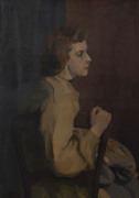 FLORENCE DEARLING (1895-1988) (attributed) Self portrait oil on canvas blackwood frame - 2