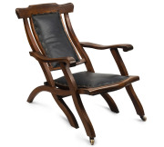 A rare Australian armchair, blackwood and leather upholstery, 19th century